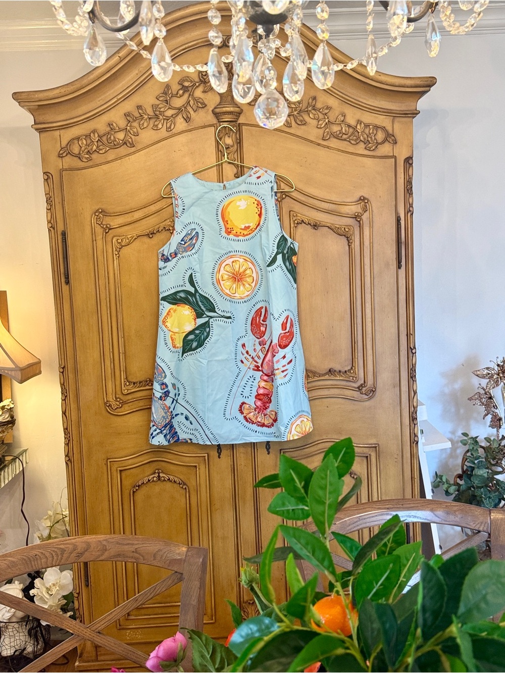Trending Summer Print Shift Dress in Light Blue - Picture 5 of 10